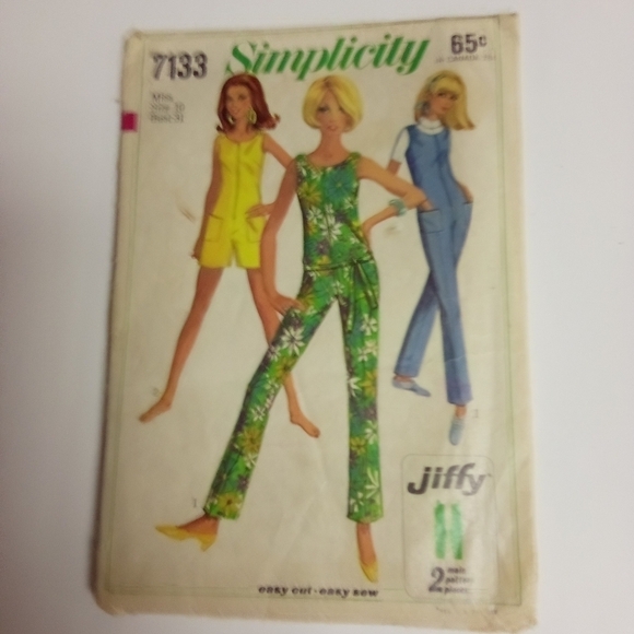 Vintage Simplicity Sewing Pattern 7133 Misses' Jumpsuit Romper 60s 1960 Size 10 - Picture 1 of 2